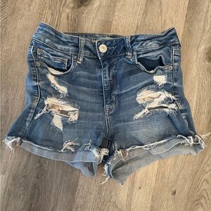 American Eagle Distressed Blue Denim Shorts